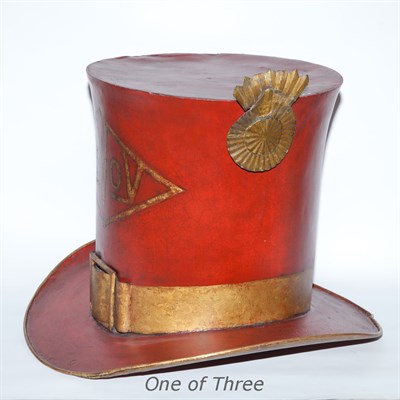 Lot 235 - Group of Three Tole Hat-Form Shop Signs Mid...