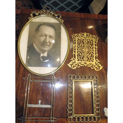 Lot 225 - Group of Six English Brass Picture Frames Late...