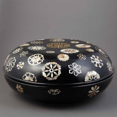 Lot 243A - Chinese Black Lacquer and Mother of Pearl...