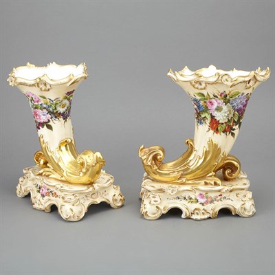 Lot 328 - Pair of French Porcelain Vases 19th Century...
