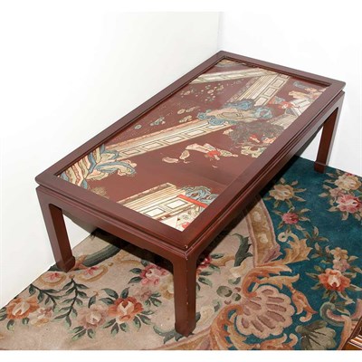 Lot 365 - Chinese Antique Lacquered Screen Top Low Table...