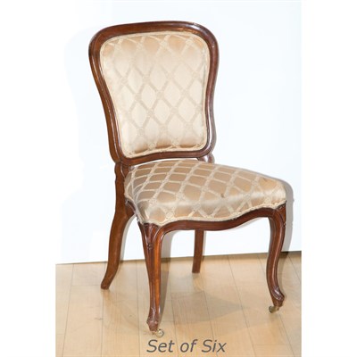 Lot 319 - Set of Six English Walnut Side Chairs Second...