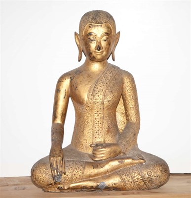 Lot 305 - Asian Gilt-Bronze Figure of Seated Buddha...