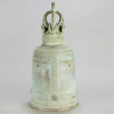 Lot 311 - Asian Patinated-Bronze Bell Height 29 inches.