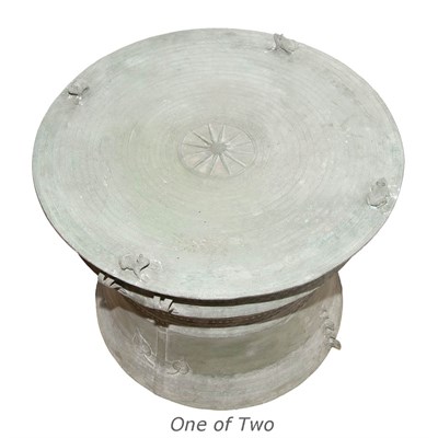 Lot 301 - Two Asian Bronze Rain Drums Height of larger...
