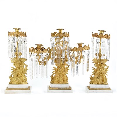 Lot 145 - Gilt-Metal Three-Piece Garniture 19th Century...