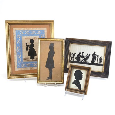 Lot 190 - Group of Four Silhouette Portraits Comprising...