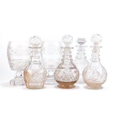 Lot 123 - Group of Molded and Cut Glass Articles...