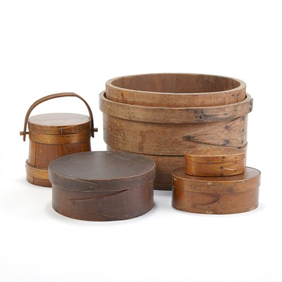 Lot 218 - Group of Bentwood Utility Boxes and Other...