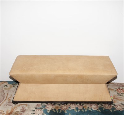 Lot 353 - Suede Bench Contemporary Length 48 inches.