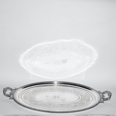 Lot 422 - English Silver Plated Two-Handled Tray Length...