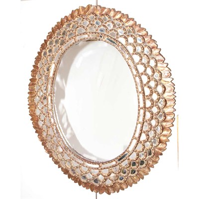 Lot 317 - Gilt-Wood and Mirror Framed Mirror Height 38...