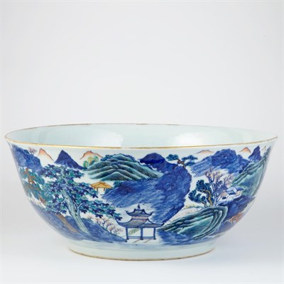 Lot 546 - Chinese Export Blue and White Center Bowl...