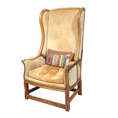 Lot 344 - Don Rousseau Suede Upholstered Oak Ratchet...
