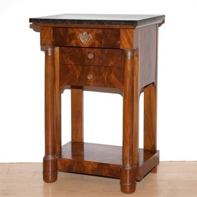 Lot 364 - Empire Style Marble Top Mahogany Side Table...