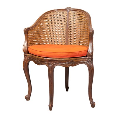 Lot 356 - Louis XV Style Walnut and Caned Bergere