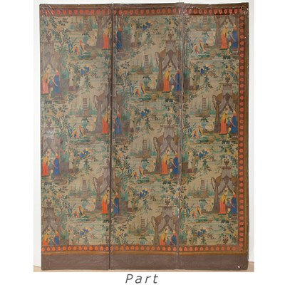 Lot 286 - Chinoiserie Decorated Wallpaper Six-Panel...