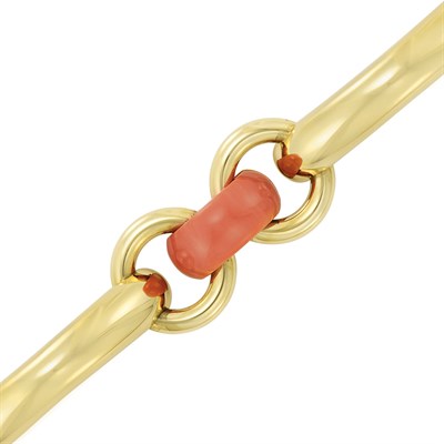 Lot 23 - Gold and Coral Bracelet