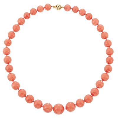 Lot 22 - Coral Bead Necklace, by Seaman Schepps