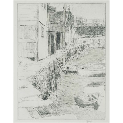 Lot 52 - Childe Hassam (1859-1935) COS COB DOCK...
