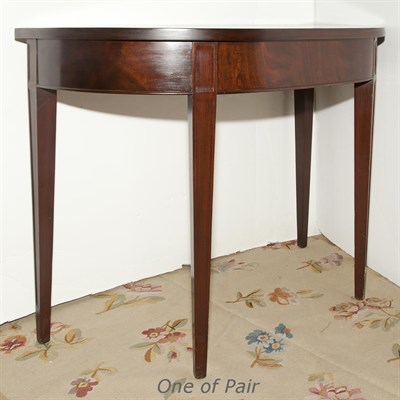 Lot 142 - Pair of Georgian Style Mahogany Demilune...