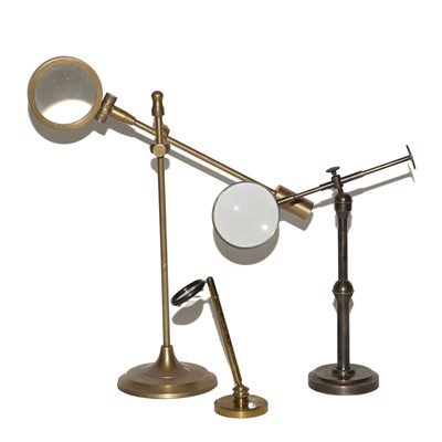 Lot 338 - Set of Six Magnifiers on Stands Height of...