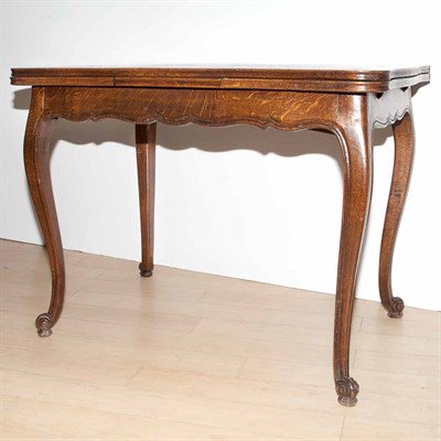 Lot 152 - Provincial Louis XV Style Oak Draw-Leaf Table...