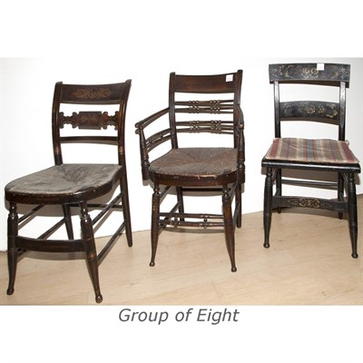Lot 157 - Set of Four American Painted Fancy Chairs;...