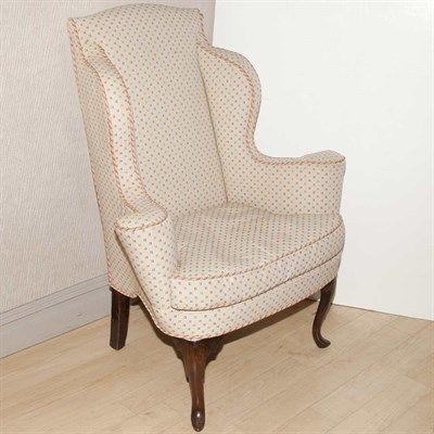 Lot 182 - Queen Anne Style Mahogany Wing Chair