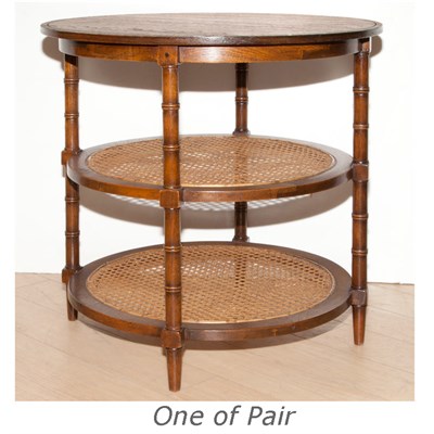 Lot 191 - Pair of Neoclassical Style Caned and Oak Side...