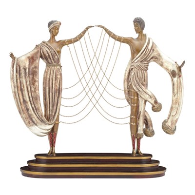 Lot 695 - Art Deco Style Cold Painted Bronze Group of...