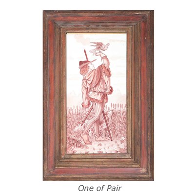 Lot 263 - Pair of Framed Continental Figural Porcelain...