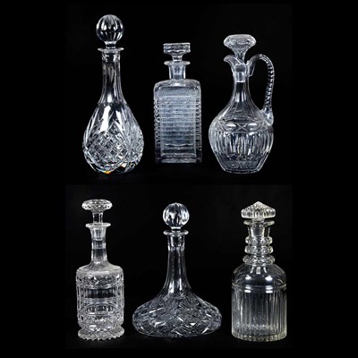Lot 361 - Group of Six Cut Glass Decanters Height of...