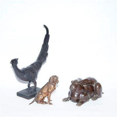 Lot 366 - Group of Five Animal Bronzes Height of largest...