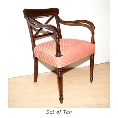 Lot 367 - Set of Ten Regency Mahogany Dining Chairs 19th...