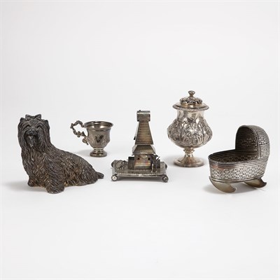 Lot 407 - Group of Silver and Silver Plate Small Table...