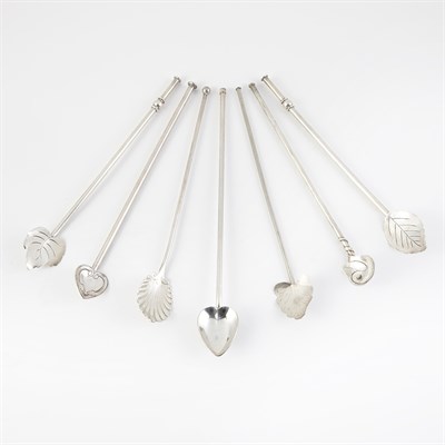 Lot 408 - Group of Silver Cocktail Stirrers...