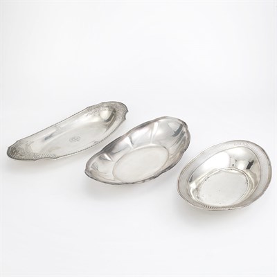 Lot 415 - Group of Five Sterling Silver Bread Trays...