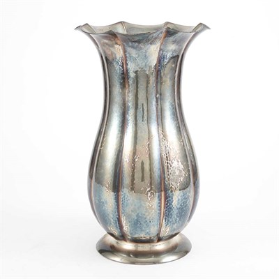 Lot 417 - German Silver Vase Height 11 inches,...