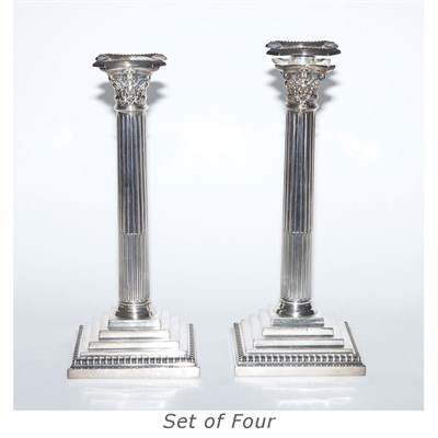 Lot 420 - Set of Four Silver Plated Columnar...