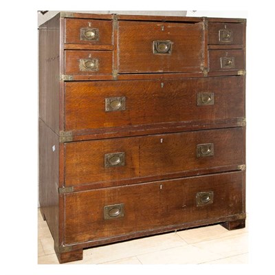 Lot 450 - English Brass Bound Camphor Wood Campaign...