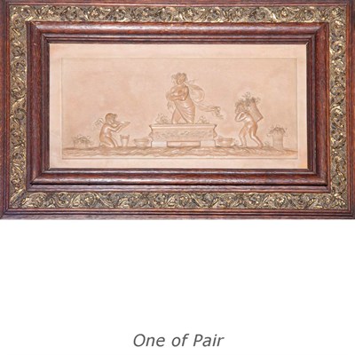 Lot 459 - Pair of Framed English Style Glazed Porcelain...