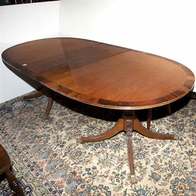 Lot 496 - George III Style Banded Mahogany Dining Table...