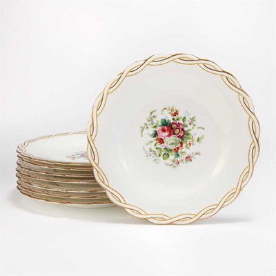 Lot 508 - Continental Porcelain Nine-Piece Dessert...
