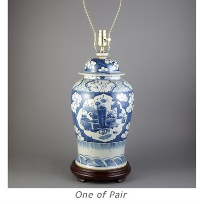 Lot 516 - Pair of Chinese Blue and White Glazed...