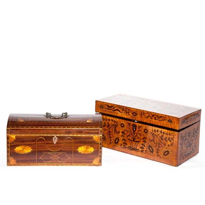 Lot 524 - Inlaid Satinwood Tea Caddy Length 13 1/4...