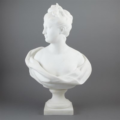Lot 540 - White Marble Bust of Diana After Jean-Antoine...