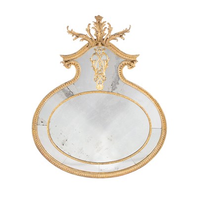 Lot 405 - George III Giltwood Mirror Circa 1775 The oval...