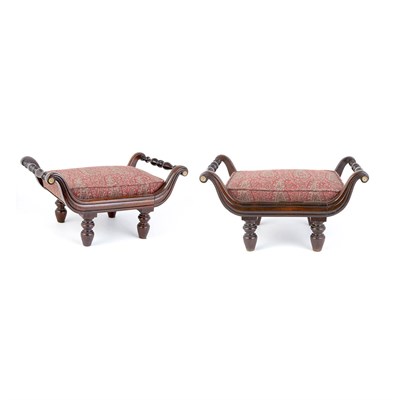 Lot 542 - Pair of Regency Style Mahogany Footstools...