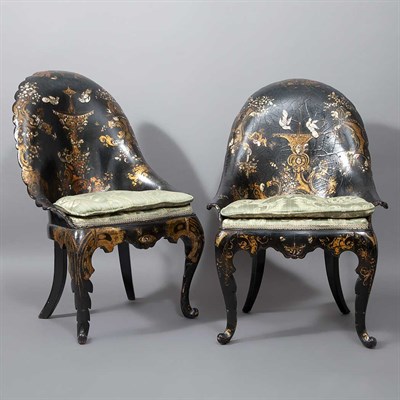 Lot 107 - Two Similar Pairs of Victorian Mother-of-Pearl...